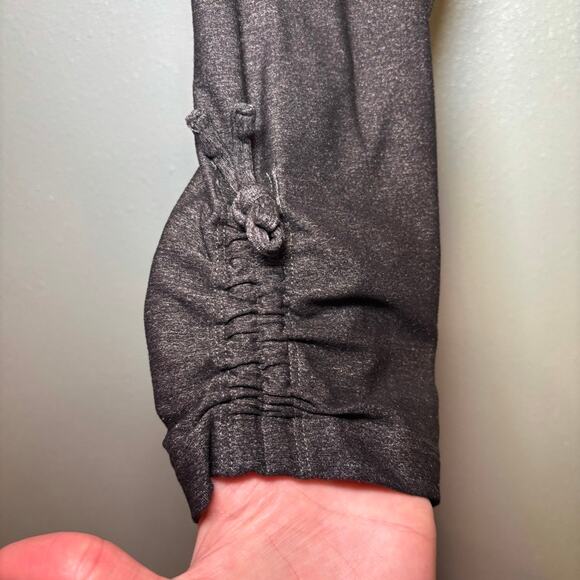 Moving Comfort Urban Gym Capri Leggings Small S Gray Ruched Ankle Tie Workout - Picture 2 of 9